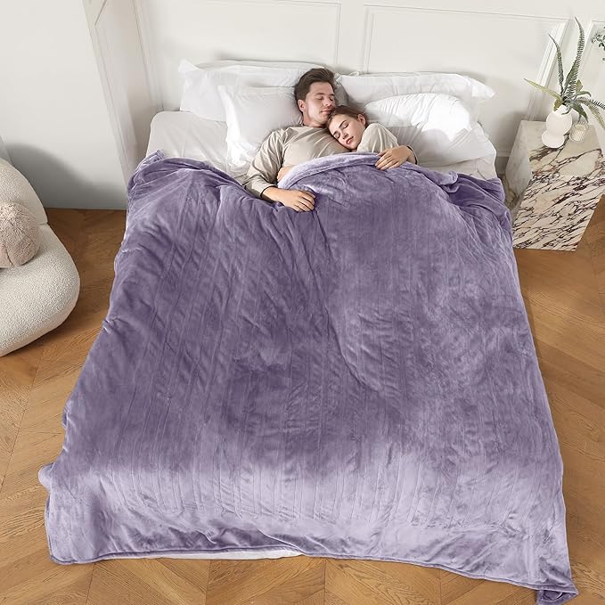 Electric Blanket Queen Size, Super Soft Cozy Upgraded Flannel Heated Blanket Dual Control with 5 Heating Levels & 10 Hours Auto Off, Fast Heating & Overheat Protection, 84" x 90", Lavender