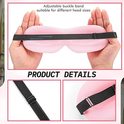 Bonuci 12 Pack Sleep Mask Blackout 3D Eye Mask for Ultralight Sleeping Night Blindfold Eye Covers with Adjustable Strap for Men Women Travel Gift Back and Side Sleeper (Pink)