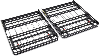 Amazon Basics Bed Frame with Storage, Foldable Metal Platform, Sturdy Steel, No Box Spring Needed, 14 inches High, Tool-Free Easy Assembly, Noise-Free, King Size, Black