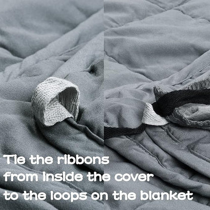 Weighted Blanket with 100% Cotton Cover, Breathable Comforter Heavy Blanket, Squares Glass Beads for Average Weight, for Good Rest and Deep Sleep, Full Size 48'x72' with 12lbs Fits 110-140lbs Adult