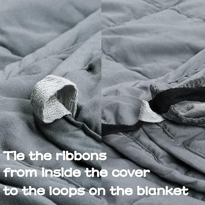Weighted Blanket (Queen Size 60''x80'' 20lbs), 100% Cozy Cotton Heavy Comforter Blanket with Premium Glass Beads for Individual Between 190-240lbs Adult, for Good Rest and Deep Sleep, Use on