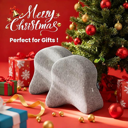 Memory Foam Leg Pillow for Side Sleepers - Relax from Sciatica, Back, HIPS, Knees, and Joints - Removable and Washable Cover - Perfect for Pregnancy and Nursing (Grey-Extra Soft)