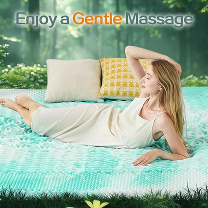 SINWEEK 2 Inch Mattress Topper 5-Zone Memory Foam Mattress Topper Pressure Relieve Soft Mattress Pad, CertiPUR-US Certified, Full Size, Green