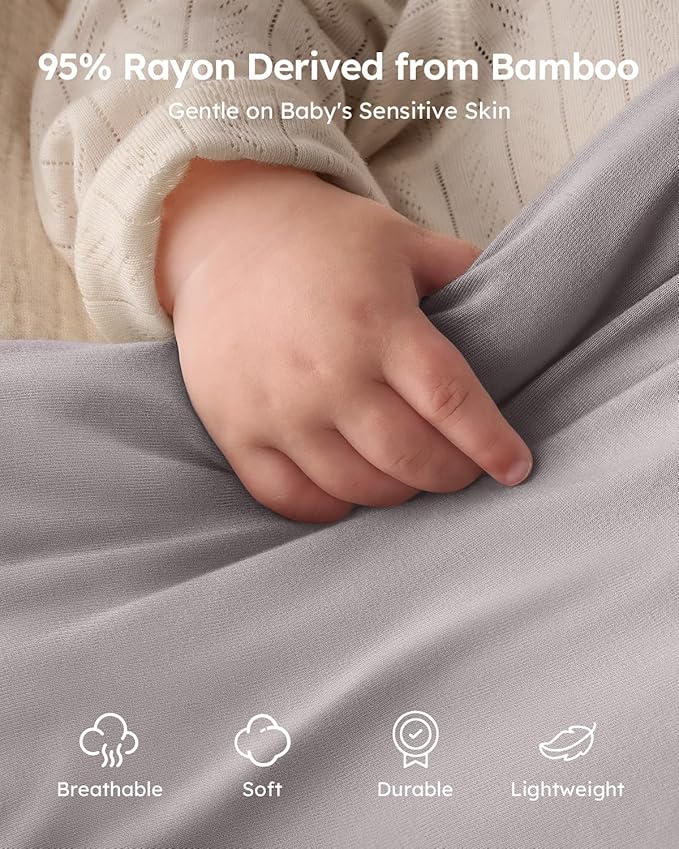 Yoofoss Rayon Made from Bamboo Baby Sleep Sack 12-18 Months 1.0 Tog Baby Wearable Blanket, Super Soft Infant Toddler Sleeping Sack 2-Way Zipper