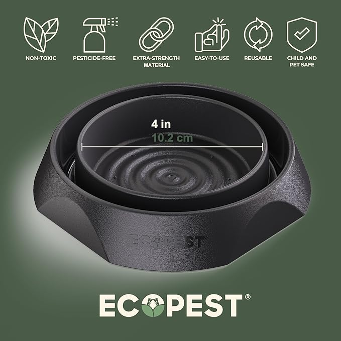 Bed Bug Interceptors – 4 Pack | Bed Bug Blocker (Pro) Interceptor Traps | Insect Trap, Monitor, and Detector for Bed Legs (Black)