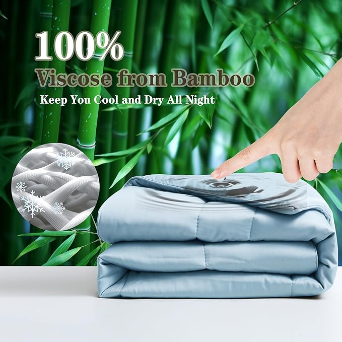 Bamboo Viscose All Season Comforter/Blanket - Ultra Soft & Breathable Comfort - Perfect Medium Weight for Snuggling Without Overheating - Enjoy Cozy Sleep All Night