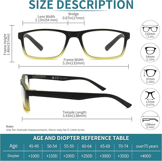 DONGDI Blue Light Blocking Reading Glasses 4 Pack Computer Readers for Women Men,Anti Glare UV Ray Filter Eyeglasses… (C10-12, 1.00)
