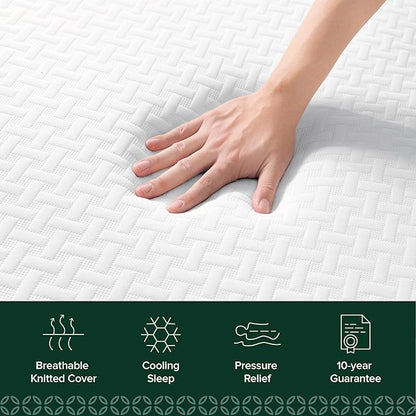 Zinus 6 Inch Queen Cooling Essential Memory Foam Mattress [NewVersion], Fiberglass Free, Medium Feel, Breathable Cooling Layers, Certified Safe Materials