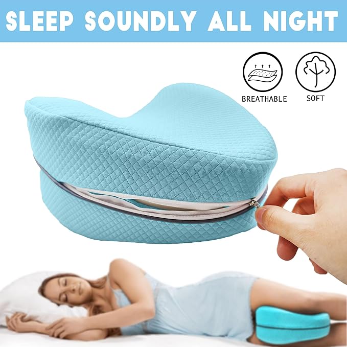 xcivi Pillowcase for Contour Memory Foam Side Sleeper Support Pillow, Pillowcase for Knee Pillow, Pillow Cases for Side Sleeper Pillow, Pillow Cover (Blue)