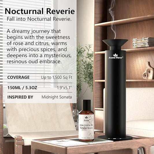 Hotel Scents Nocturnal Reverie 5.3 Fl Oz (150ml), Home Luxury Aroma & Hotel Collection Diffuser Oil- Hotel Diffuser Oil for Aromatherapy -Wood Inspired, Bigger Bottle, Bolder Aroma & Longer Lasting