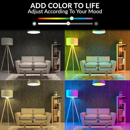 Himalayan Glow Color Changing LED Light Bulb, RGB Lights & Dimmable, WiFi Control Multicolor Bulb,Best for Home Décor, Compatible with Alexa, Google Home & Mobile App, 4 Count