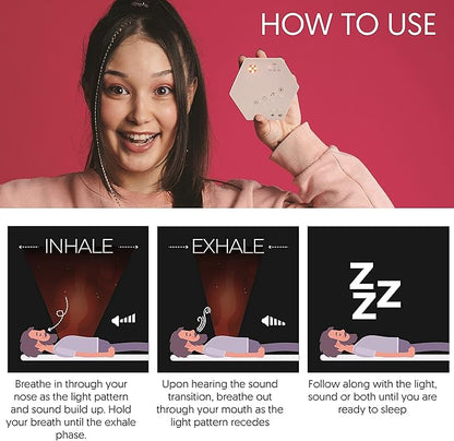 emagine A Breathsync Sleep Light and Sound Machine, Zero Blue Light, Wave Light Projector, Breathing Exercise Machine, Rhythmic Sound Machine, Sleep Aid