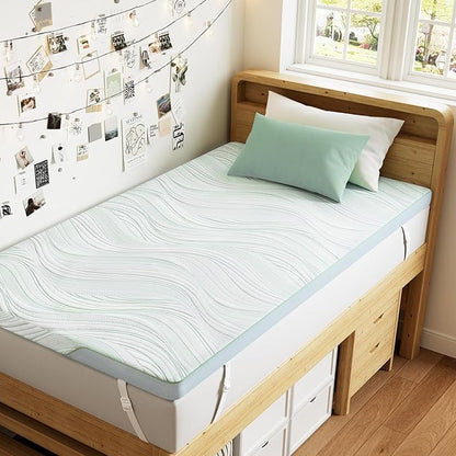 PERLECARE Medium Firm Mattress Topper Twin- 3 Inch Bamboo Memory Foam Mattress Topper for Pressure Relief, Twin Bed Topper Suitable for Side Sleepers and Back Sleepers, Removable & Washable