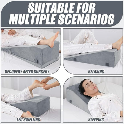 ROYALAY Leg Elevation Pillows for After Surgery, Adjustable Height Knee Surgery Recovery Equipment, Knee Replacement Recovery Aids for Hip Ankle Pain Relief Patent Pending, Single Leg