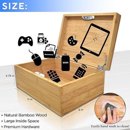Timed LockBox Habit Control App - Bluetooth Lock Box with Timer to Reduce Screen Time, Unplug from Video Games, Snacks, Socials - Simple, Timer & Schedule Modes - 366 Days Time Locking Container