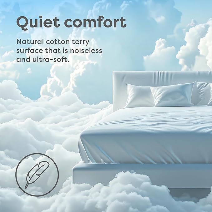 HOSPITOLOGY PRODUCTS Full Mattress Protector Hypoallergenic Natural Cotton - Waterproof - Fitted Cover - Machine Washable - 54" W x 75" L