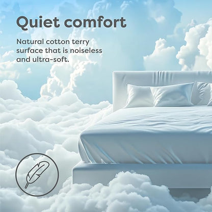 HOSPITOLOGY PRODUCTS Twin Mattress Protector Hypoallergenic Natural Cotton - Waterproof - Fitted Cover - Machine Washable - 38" W x 75" L