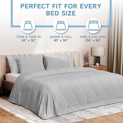 Four Seasons Essentials Cooling Comforter - King Size 106" x 90" - Gray