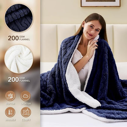 Homemate Electric Heated Blanket King - 100"x90" Heating Bed Blankets Throw with 10 Heating Levels 8 Hours Auto Off Fast Heating Over-Heated Protection Ultra Soft Warm Flannel ETL Certified