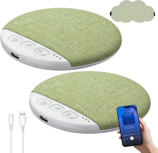 Bluetooth Pillow Speaker, Pillow Speaker for Sleeping – Ultra‑Thin Sleep Headphone Pillow Speaker with Bluetooth/Audio, Comfortable All‑Night Listening for Music, Meditation & Sleep Sounds (2*Green)