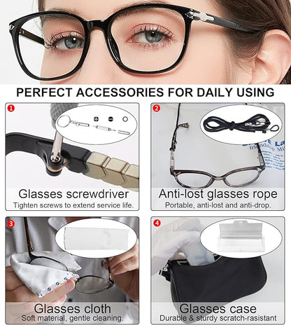 MARE AZZURO Blue Light Blocking Reading Glasses Women Trendy Square Computer Readers 1.0 1.25 1.5 1.75 2.0 2.25 2.5 2.75 3.0 3.5 4.0 5.0 6.0 (Black, 1.25)