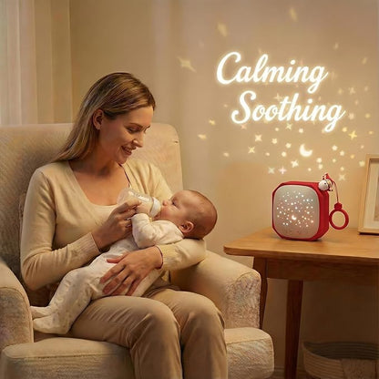White Noise Sound Machine Baby with Star Projector | Portable Sound Music Soother for Kids & Infants | Perfect Baby Gifts for Christmas Themed Holiday Decor, Car, Travel (Santa Claus)
