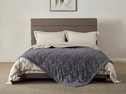ZZZhen Weighted Blanket - High Breathability - 48''72'' 15LB - Premium Heavy Blankets - Calm Sleeping for Adult and Kids, Durable Quilts Waffle Grey, 48''72'' - 15LB