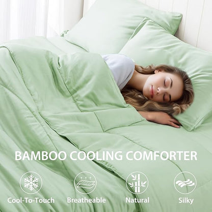 Bamboo Viscose All Season Comforter/Blanket - Ultra Soft & Breathable Comfort - Perfect Medium Weight for Snuggling Without Overheating - Enjoy Cozy Sleep All Night