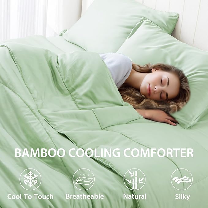 Bamboo Viscose All Season Comforter/Blanket - Ultra Soft & Breathable Comfort - Perfect Medium Weight for Snuggling Without Overheating - Enjoy Cozy Sleep All Night