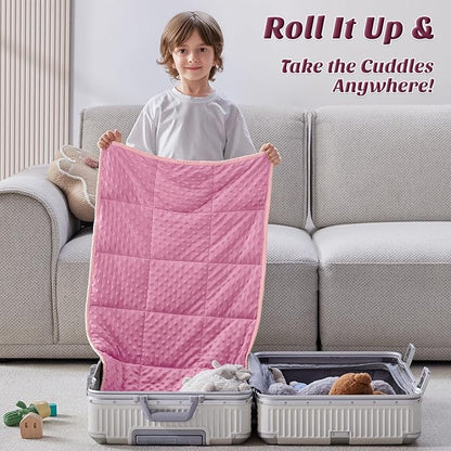 anfie Weighted Blanket Kids(30"x40" 2lbs) Weighted Blanket Cooling Blanket for Sleeping,Throw Size Breathable Blanket with Premium Glass Bead(Pink)