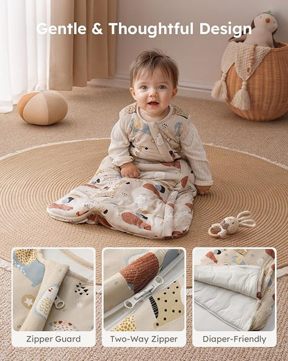 Yoofoss Rayon Made from Bamboo Baby Sleep Sack 0-6 Months 1.0 Tog Baby Wearable Blanket, Super Soft Infant Toddler Sleeping Sack 2-Way Zipper