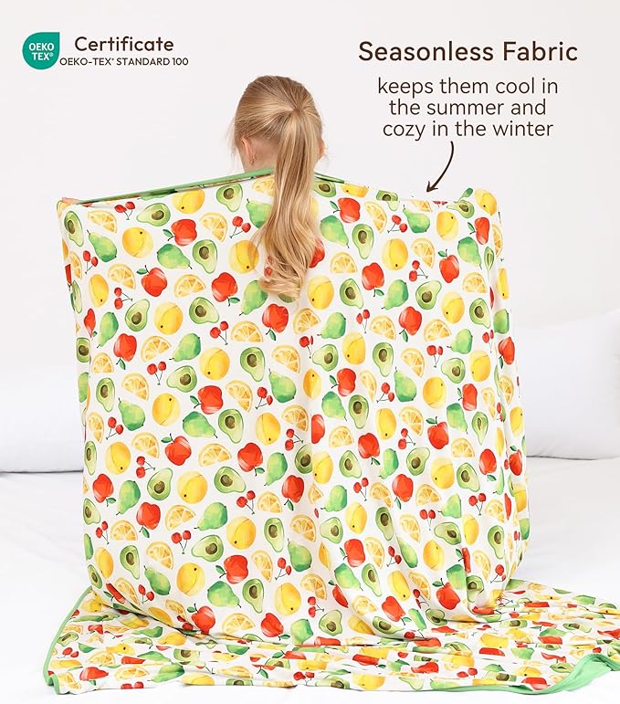 Premium Baby Blankets, Soft Viscose from Bamboo Blanket for Boys and Girls, Nursery Crib Bedding Quilt for Newborn and Toddler, Cooling for Hot Sleepers, 50'' x 50'' Fruit