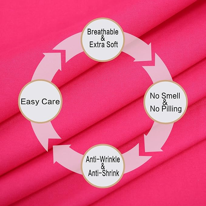 Best Season 3 Piece Bed Sheet Set (Twin,Hot Pink) 1 Flat Sheet,1 Fitted Sheet and 1 Pillow Cases,100% Super Soft Brushed Microfiber 1800 Luxury Bedding,Deep Pockets &Wrinkle,Fade Resistant