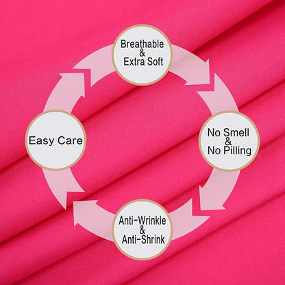 Best Season 3 Piece Bed Sheet Set (Twin,Hot Pink) 1 Flat Sheet,1 Fitted Sheet and 1 Pillow Cases,100% Super Soft Brushed Microfiber 1800 Luxury Bedding,Deep Pockets &Wrinkle,Fade Resistant