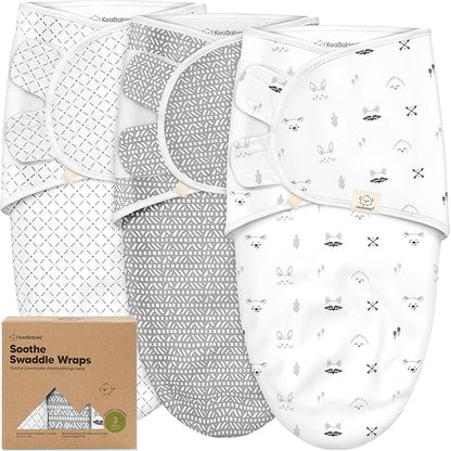 3-Pack Organic Baby Swaddle Sleep Sacks - Swaddles for Newborns, Infant 0-3 Months, Baby Girls, Boys, Soft & Snug Newborn Sleep Sack, Nursery Swaddling Blankets (Nordic, XS)