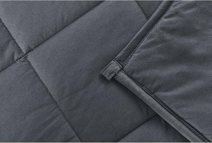 RelaxBlanket Cotton Weighted Blanket King Size 100% Cotton with Premium Glass Beads for All-Season 80''x90'' 25lbs,Dark Grey