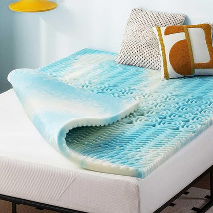 Best Price Mattress 2 Inch 5-Zone Swirl Gel Aerobreeze Foam Mattress Topper, CertiPUR-US Certified, Dorm Essentials, King