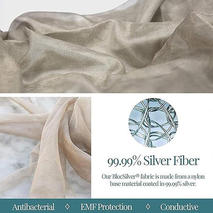 Anti-Electromagnetic Wave Bed Canopy,EMF Shielding Bed Canopy Silver Fiber Radiation Protection Fabric Square Anti Radiation,Silver-220 * 220 * 220cm