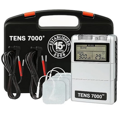 TENS 7000 Digital TENS Unit with Accessories - Muscle Stimulator Machine for Back Pain Relief, Sciatica, Neck, Nerve, Shoulder, Hip, Elbow, Muscle Pain Relief