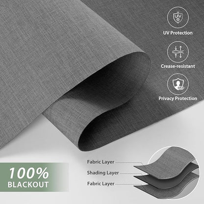 ZSHINE Motorized Blackout Window Blinds Over-Size Customize Width (21-114 Inches) Remote Control Wireless and Rechargeable Motor Roller Shades Blinds for Windows(82133D)