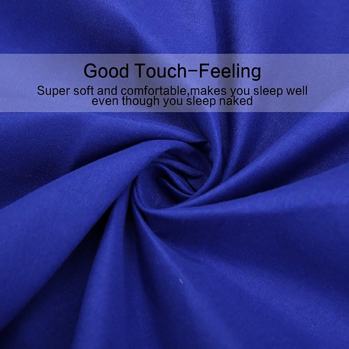 4 Piece Bed Sheet Set (Queen,Royal Blue) 1 Flat Sheet,1 Fitted Sheet and 2 Pillow Cases,Brushed Microfiber Luxury Bedding with Deep Pockets