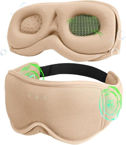 Sleep Mask with Headphones Bluetooth 5.4，LC-dolida 2025 New 3D Bluetooth Sleep Mask Headphones with Soft Bamboo Cotton for Side Sleepers Women Men, Sustainable Luxury for Better Sleep