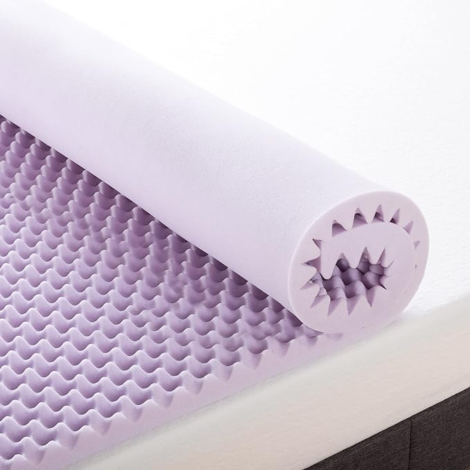 Best Price Mattress 1.5 Inch Egg Crate Memory Foam Mattress Topper with Soothing Lavender Infusion, CertiPUR-US Certified, Dorm Essentials, Full