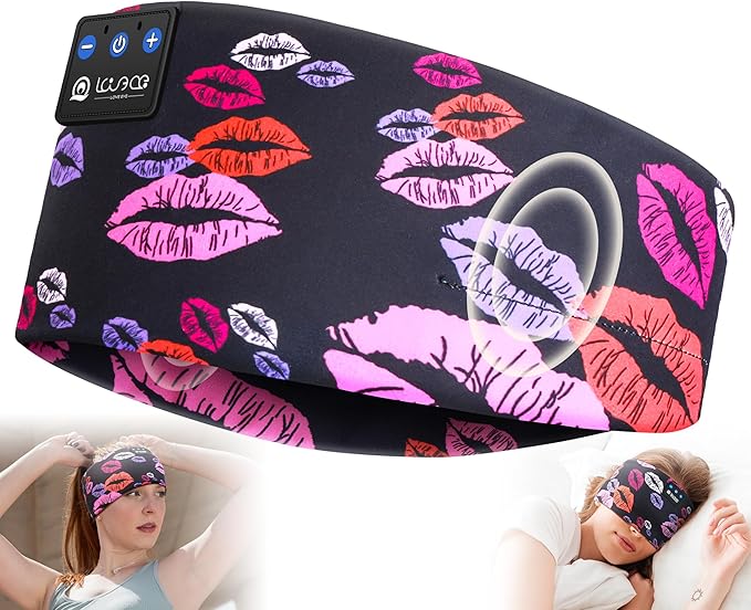 LOVE EYE Sleep Headphones Wireless Headband Headphones Bluetooth 5.4 for Side Sleeper Bluetooth Headband Earphones for Sports for tech Gadgets Gifts