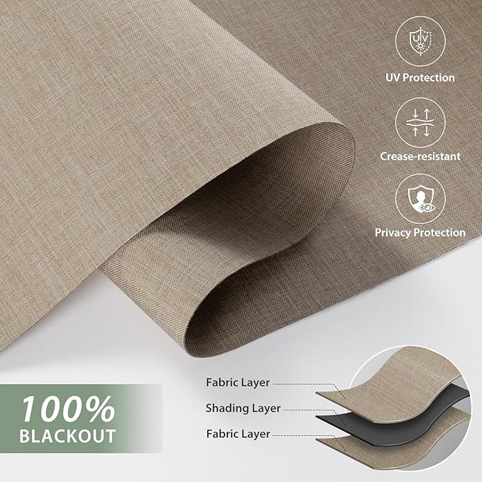 ZSHINE Motorized Blackout Window Blinds Over-Size Customize Width (21-114 Inches) Remote Control Wireless and Rechargeable Motor Roller Shades Blinds for Windows(82133B)