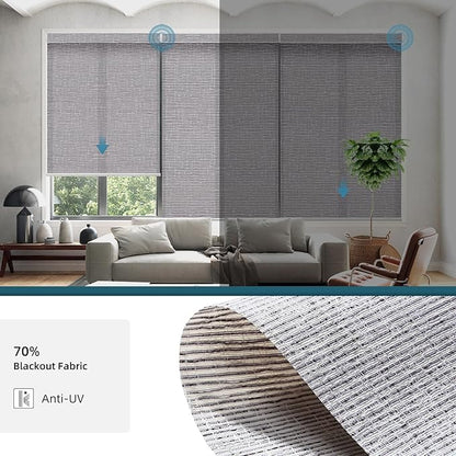 Motorized Roller Shades,70% Blackout Motorized Light Filtering Shades Compatible with Homekit Alexa Google,Smart Blind with Remote,Electric Shades for Home Office,Texure Rock Grey