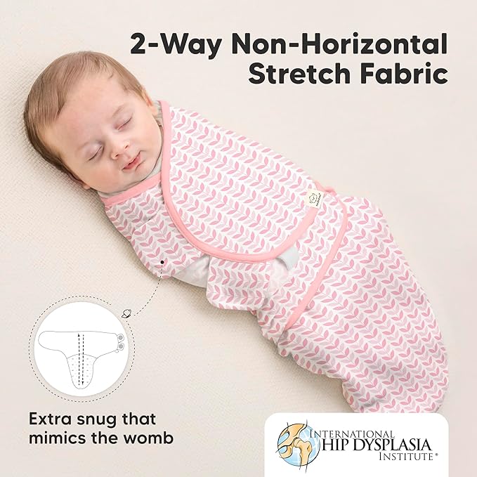 3-Pack Organic Baby Swaddle Sleep Sacks - Swaddles for Newborns, Infant 0-3 Months, Baby Girls, Boys, Soft & Snug Newborn Sleep Sack, Nursery Swaddling Blankets (Blossom, OS)