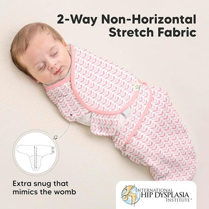 3-Pack Organic Baby Swaddle Sleep Sacks - Swaddles for Newborns, Infant 0-3 Months, Baby Girls, Boys, Soft & Snug Newborn Sleep Sack, Nursery Swaddling Blankets (Blossom, OS)