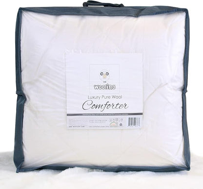 Woolino Premium Australian Wool Duvet Insert Bed Comforter, Mid-Weight Wool Comforter, Washable, Twin