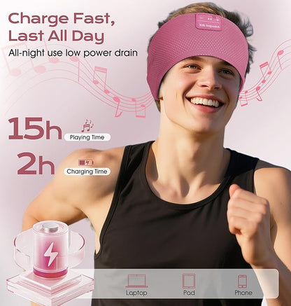 ink-topoint Sleep Headphones Bluetooth 5.4 Headphone, Sports Earphones with HD Stereo Speakers Breathable Sports Headphones for Running, Yoga, Travel, Sleeping, Ideal Gifts for Men Women